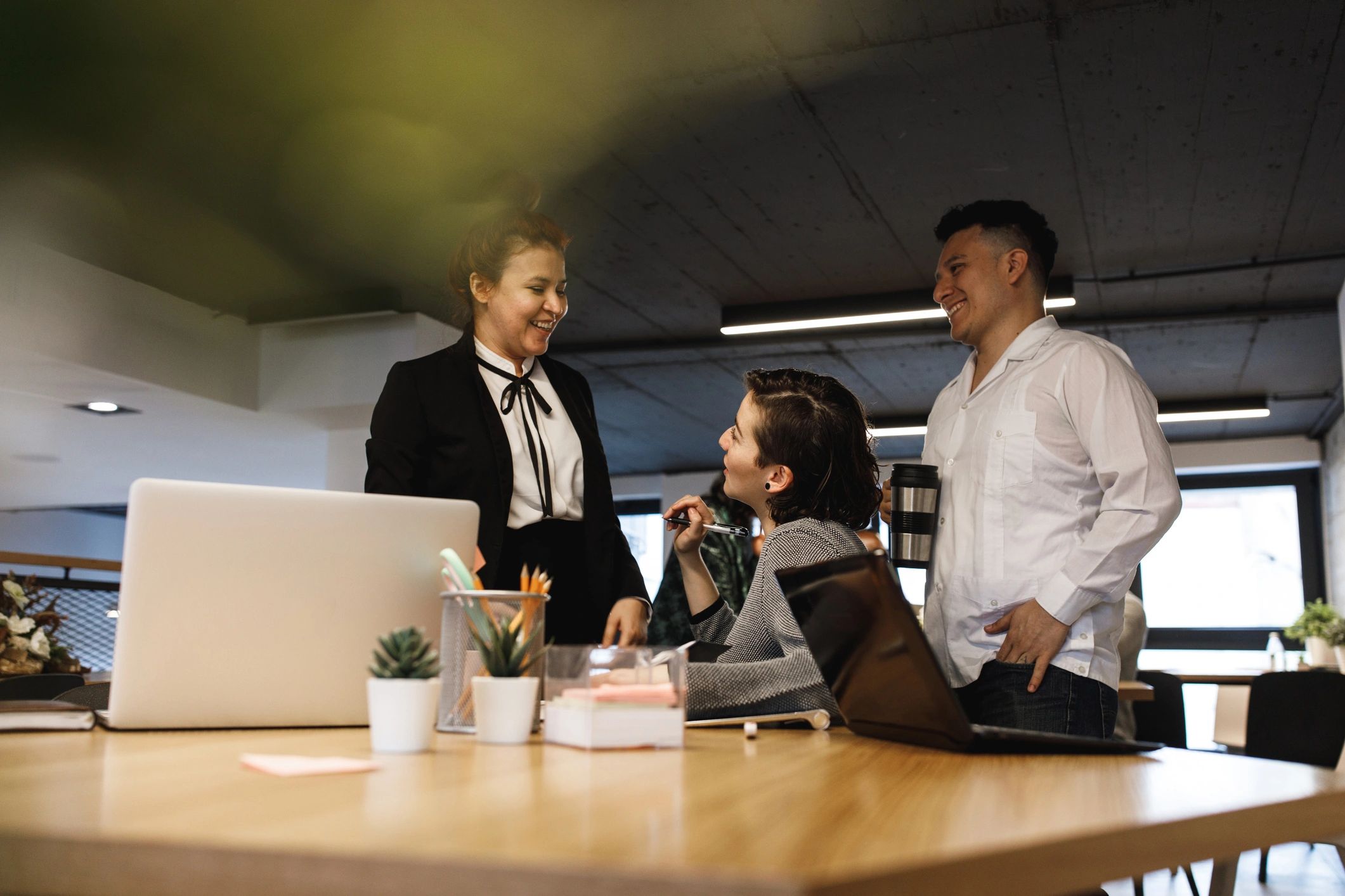 Professional team collaborating in an office